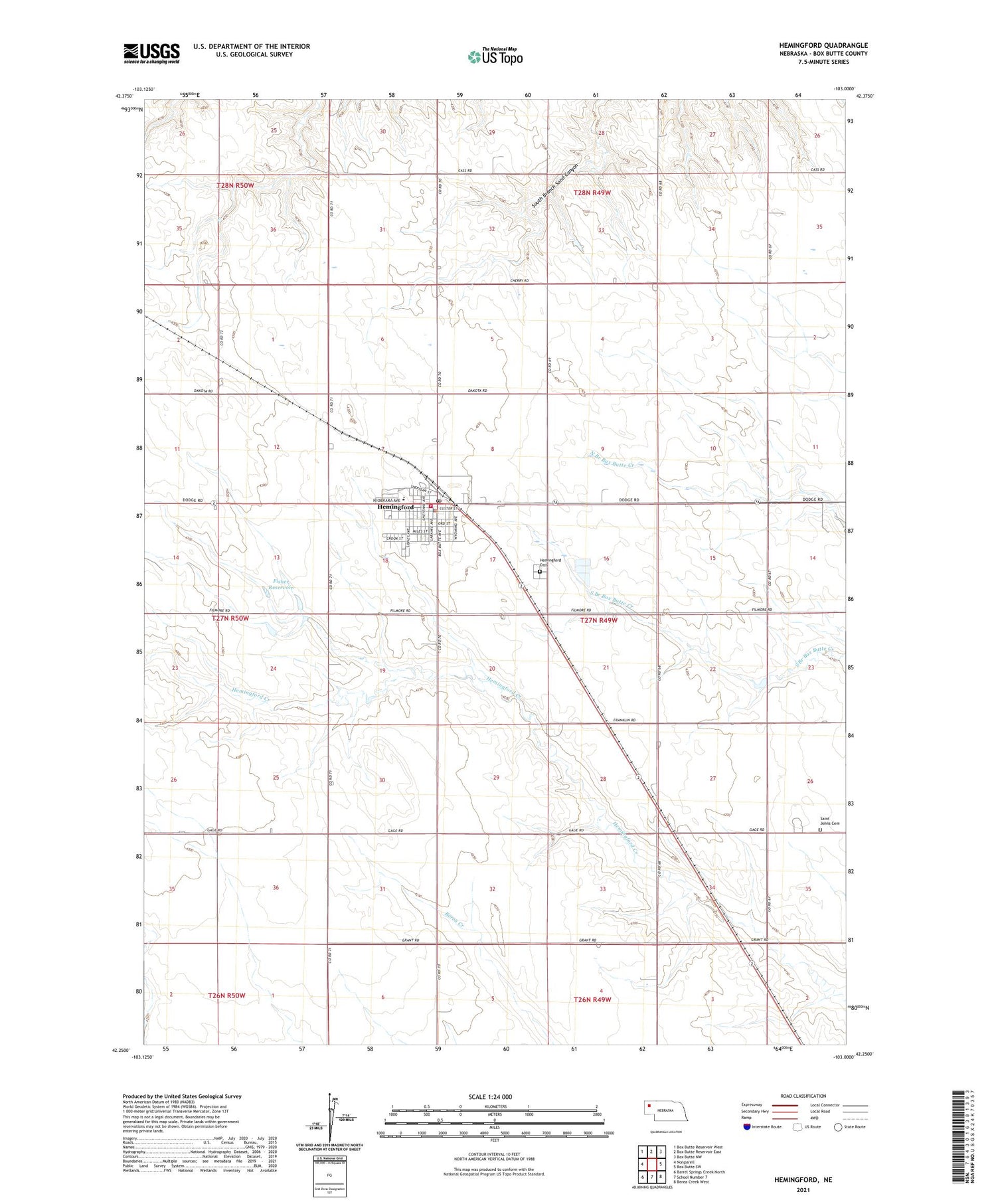 Hemingford Nebraska US Topo Map Image