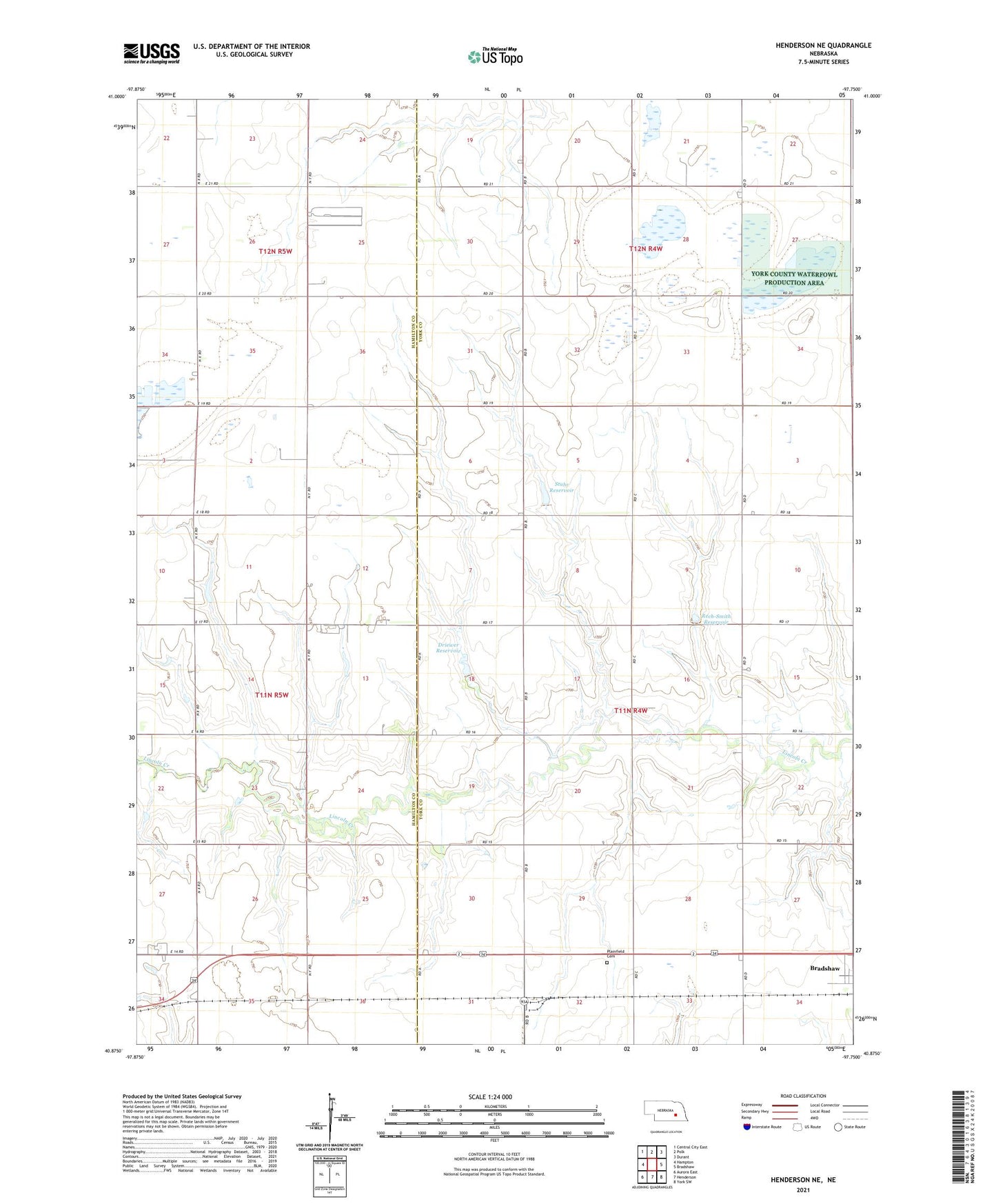 Henderson NE Nebraska US Topo Map Image