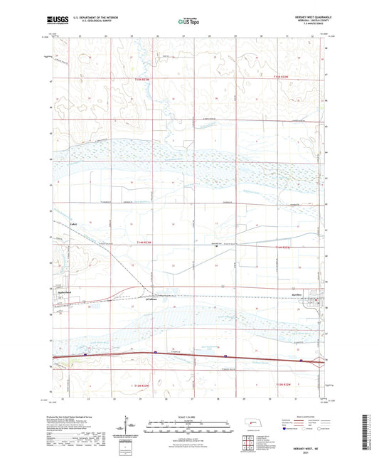 Hershey West Nebraska US Topo Map Image