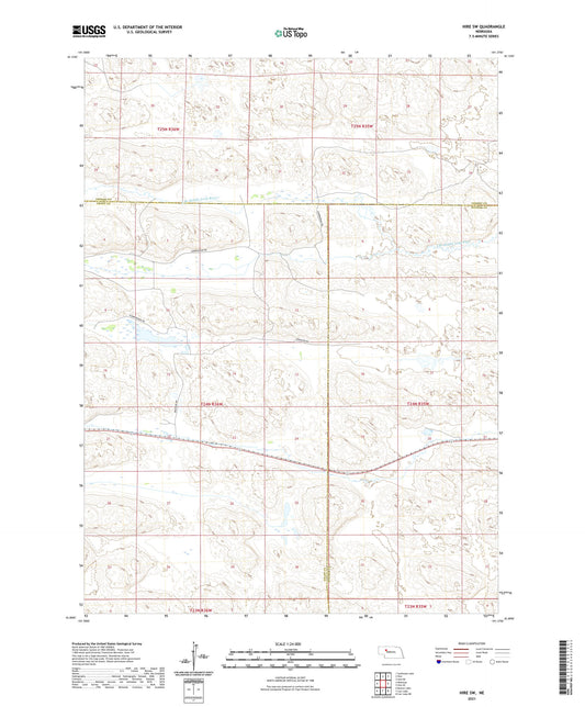 Hire SW Nebraska US Topo Map Image