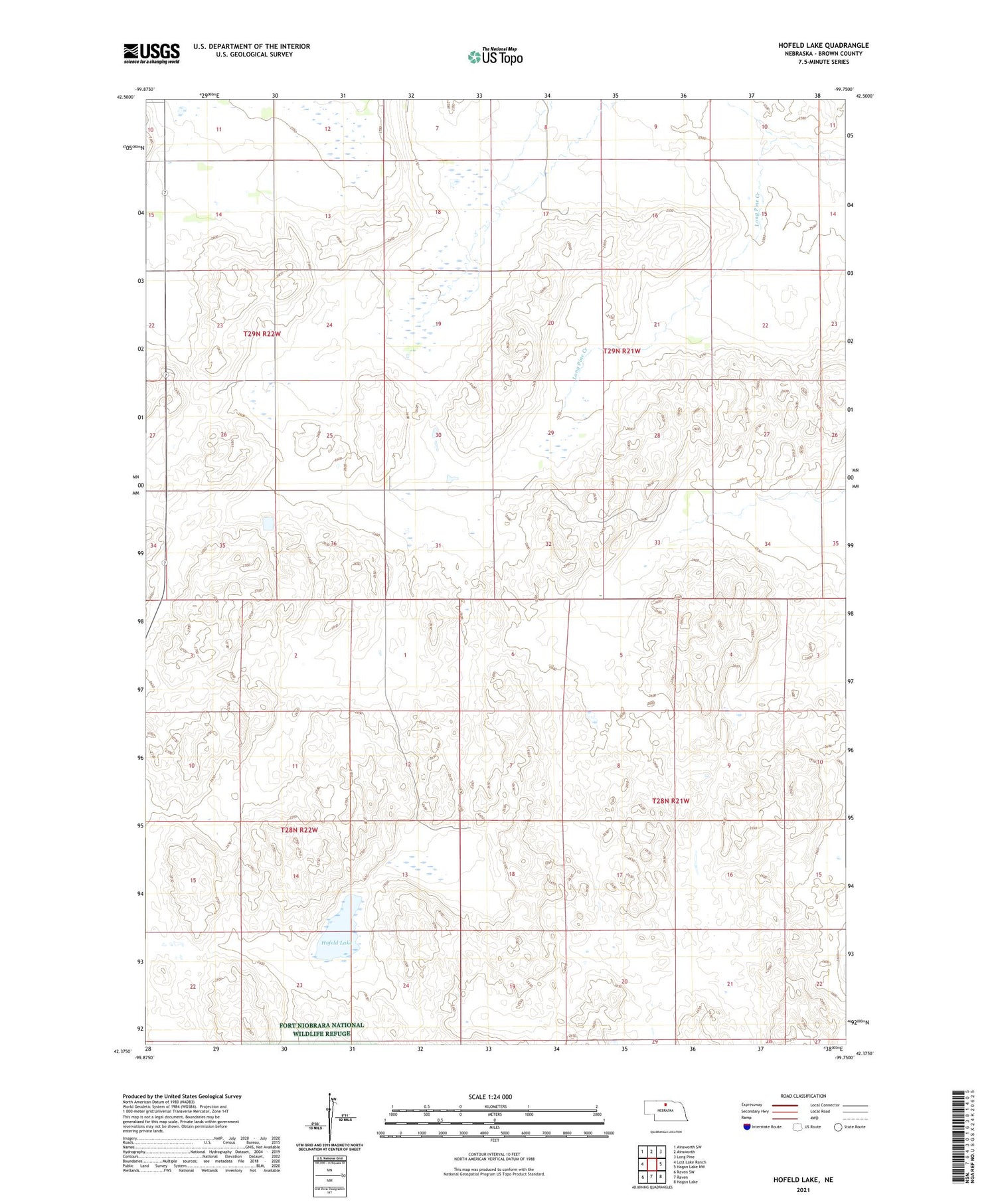 Hofeld Lake Nebraska US Topo Map Image