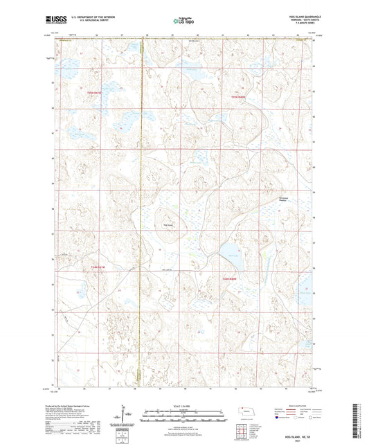 Hog Island Nebraska US Topo Map Image