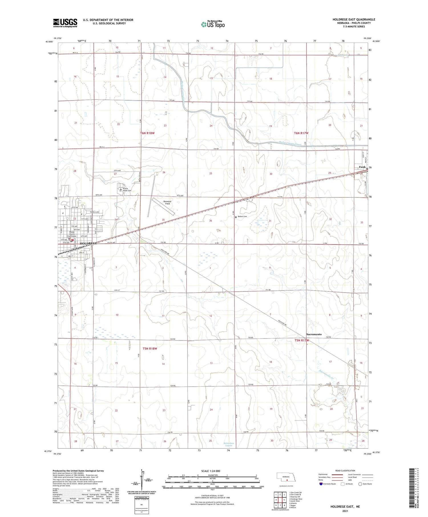 Holdrege East Nebraska US Topo Map Image