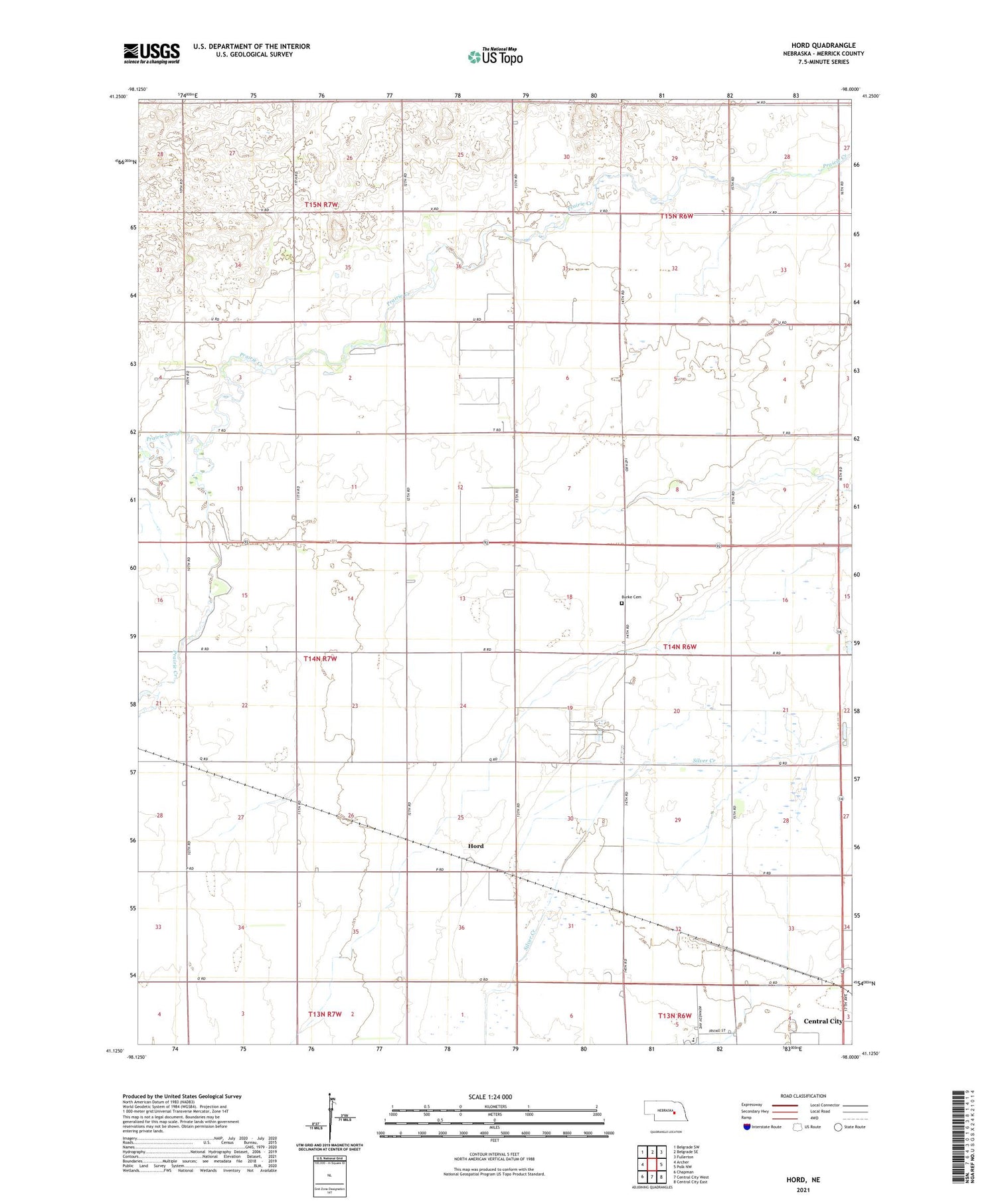 Hord Nebraska US Topo Map Image