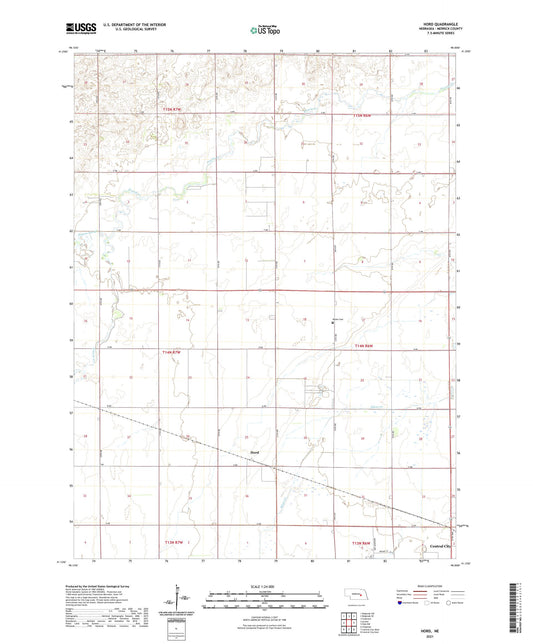 Hord Nebraska US Topo Map Image