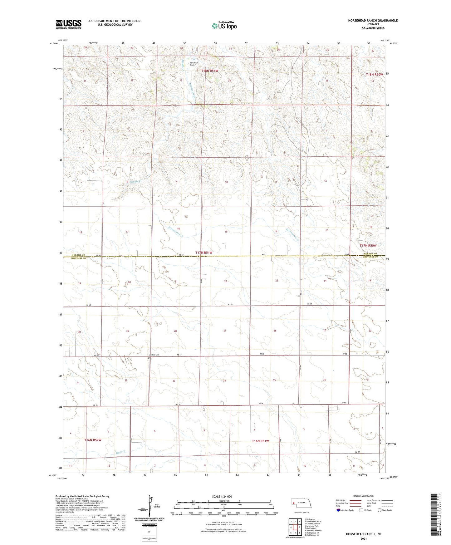 Horsehead Ranch Nebraska US Topo Map Image