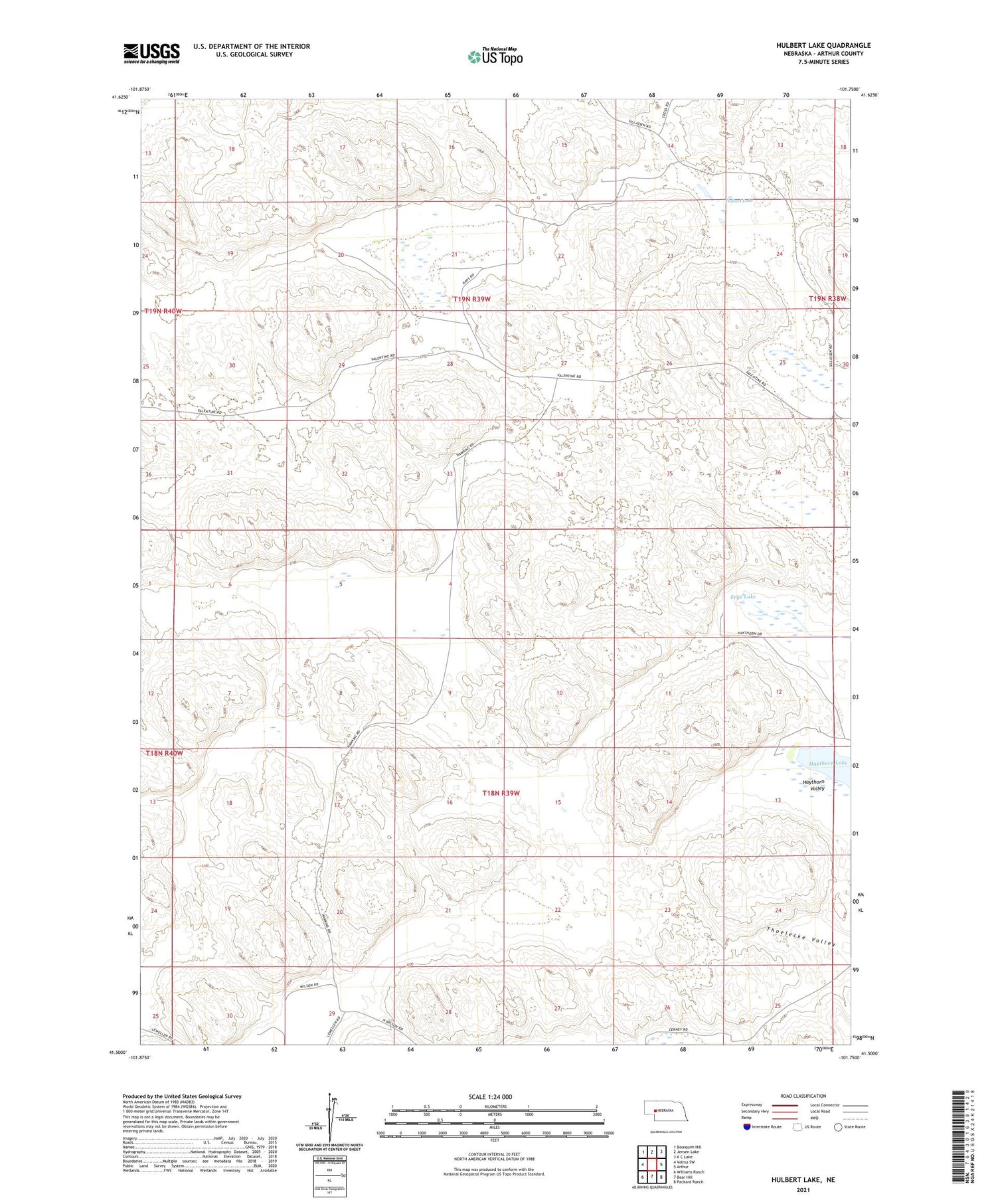 Hulbert Lake Nebraska US Topo Map Image