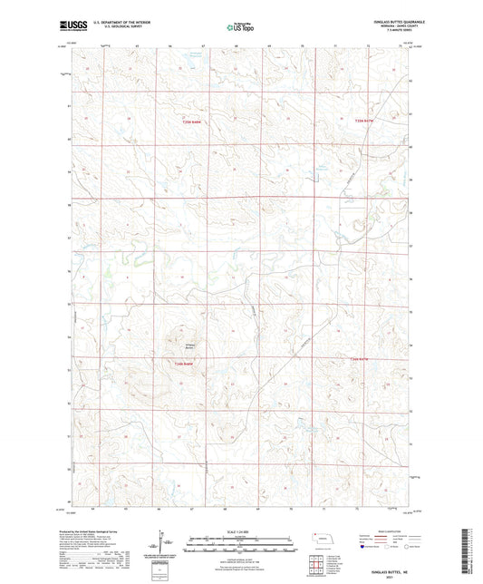Isinglass Buttes Nebraska US Topo Map Image