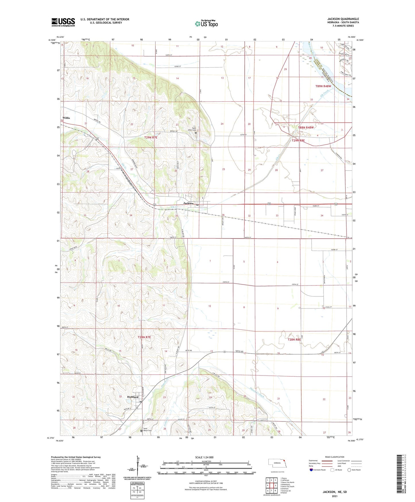 Jackson Nebraska US Topo Map Image