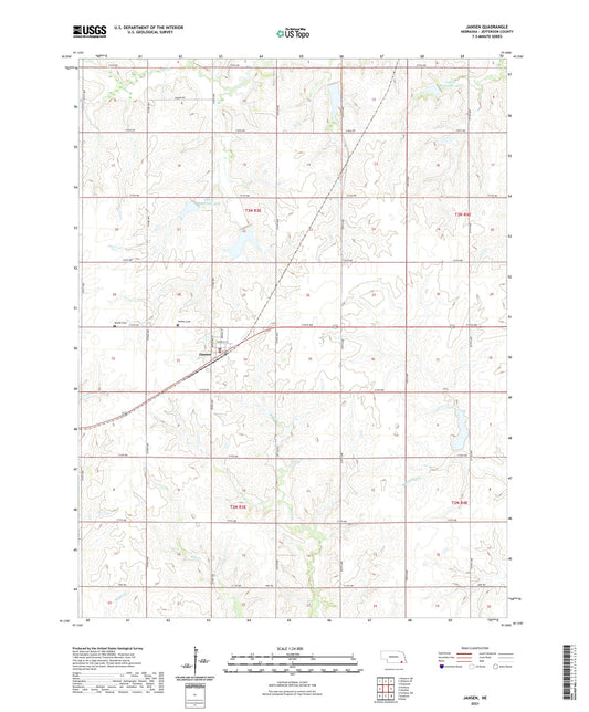 Jansen Nebraska US Topo Map Image