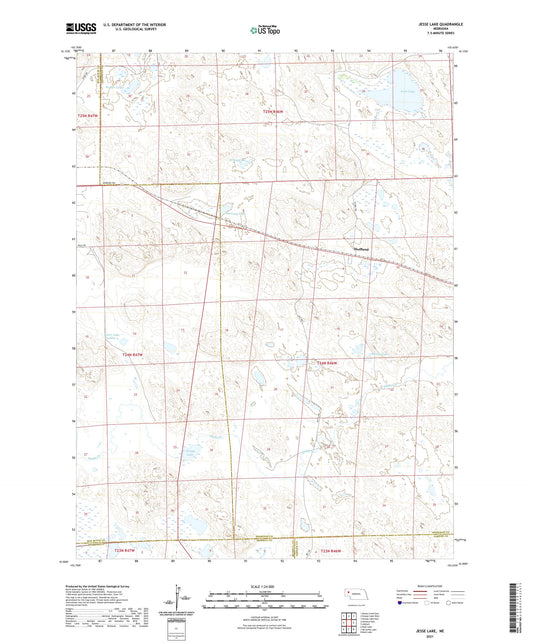 Jesse Lake Nebraska US Topo Map Image