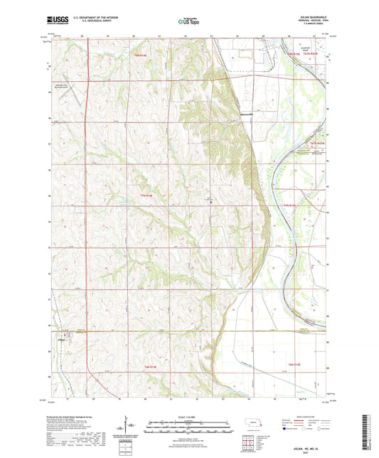 Julian Nebraska US Topo Map Image