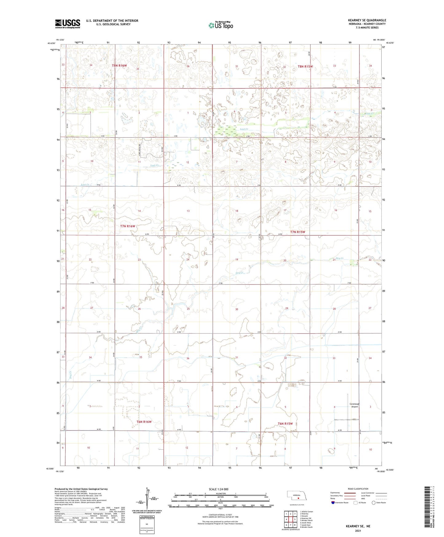 Kearney SE Nebraska US Topo Map Image
