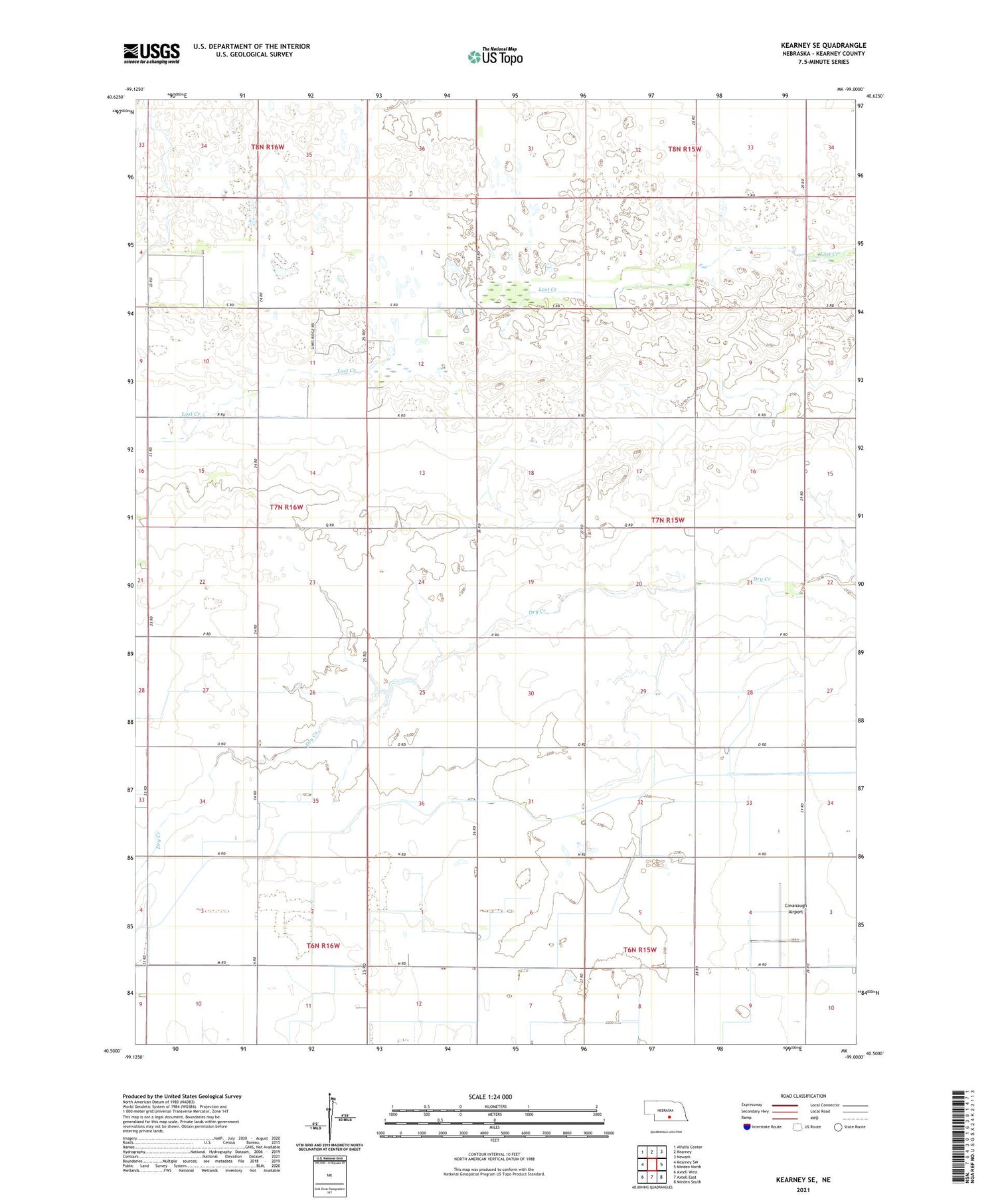 Kearney SE Nebraska US Topo Map Image