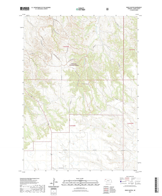 Kings Canyon Nebraska US Topo Map Image