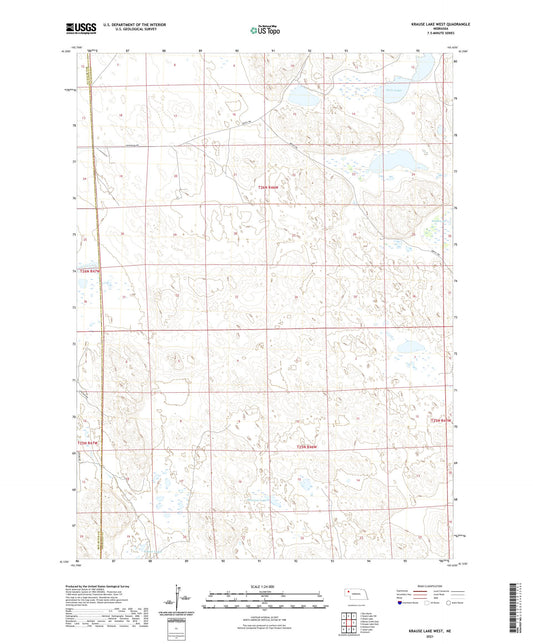 Krause Lake West Nebraska US Topo Map Image