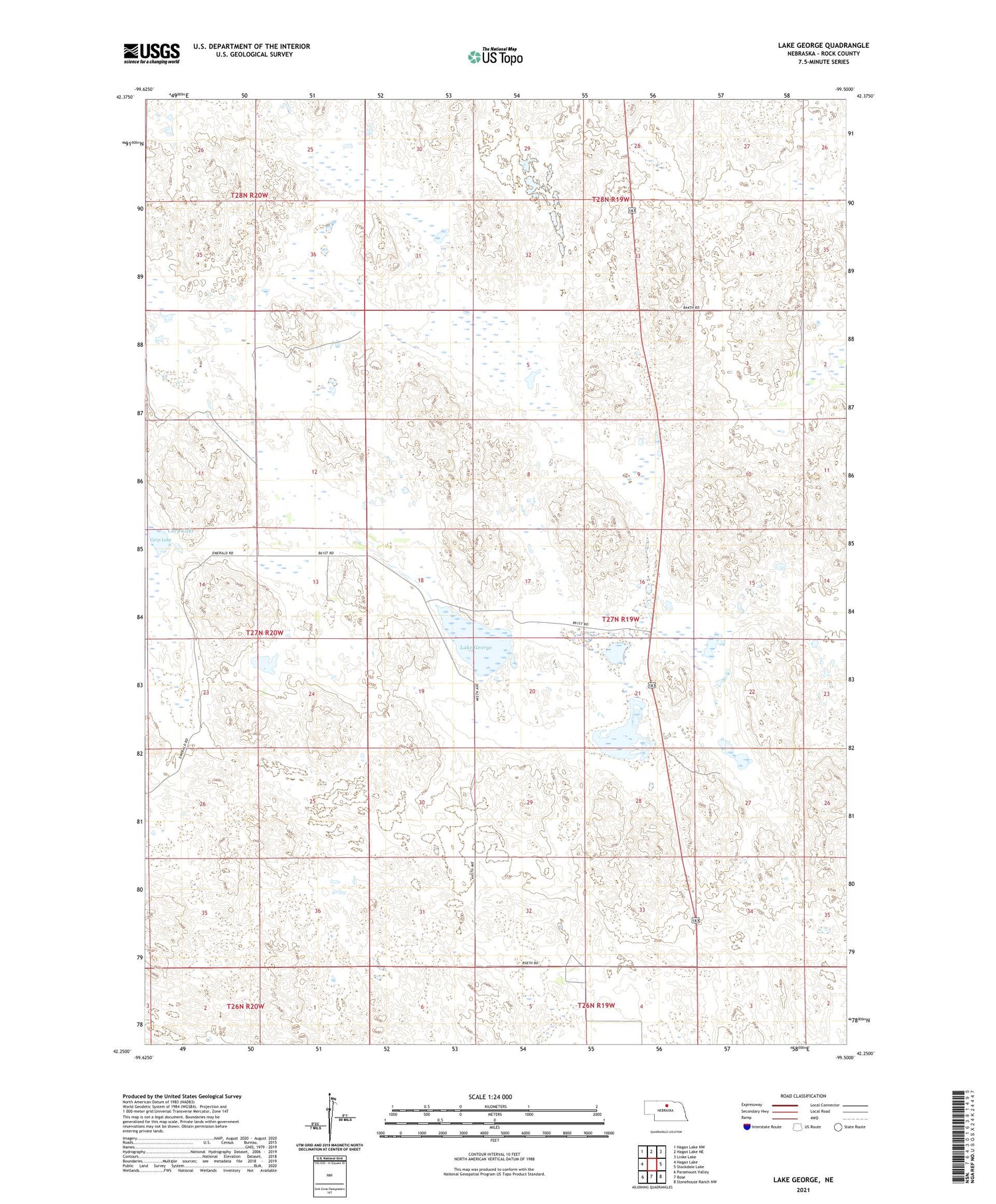 Lake George Nebraska US Topo Map Image