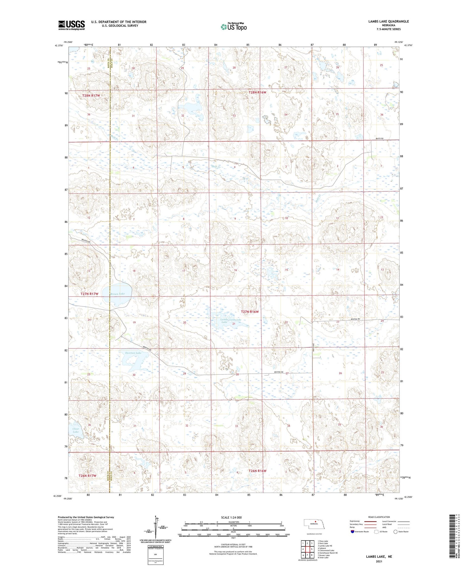 Lambs Lake Nebraska US Topo Map Image