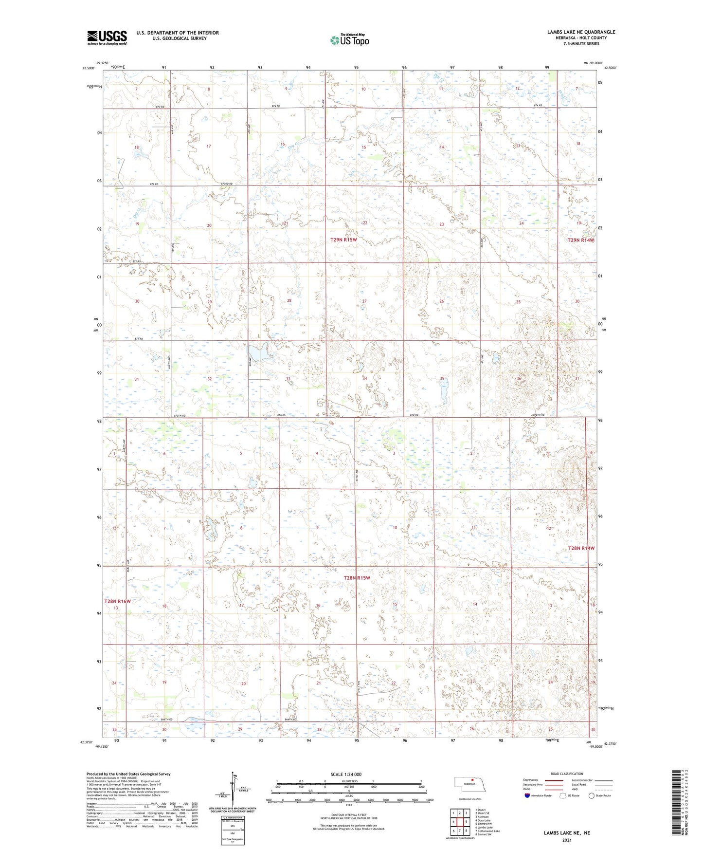 Lambs Lake NE Nebraska US Topo Map Image