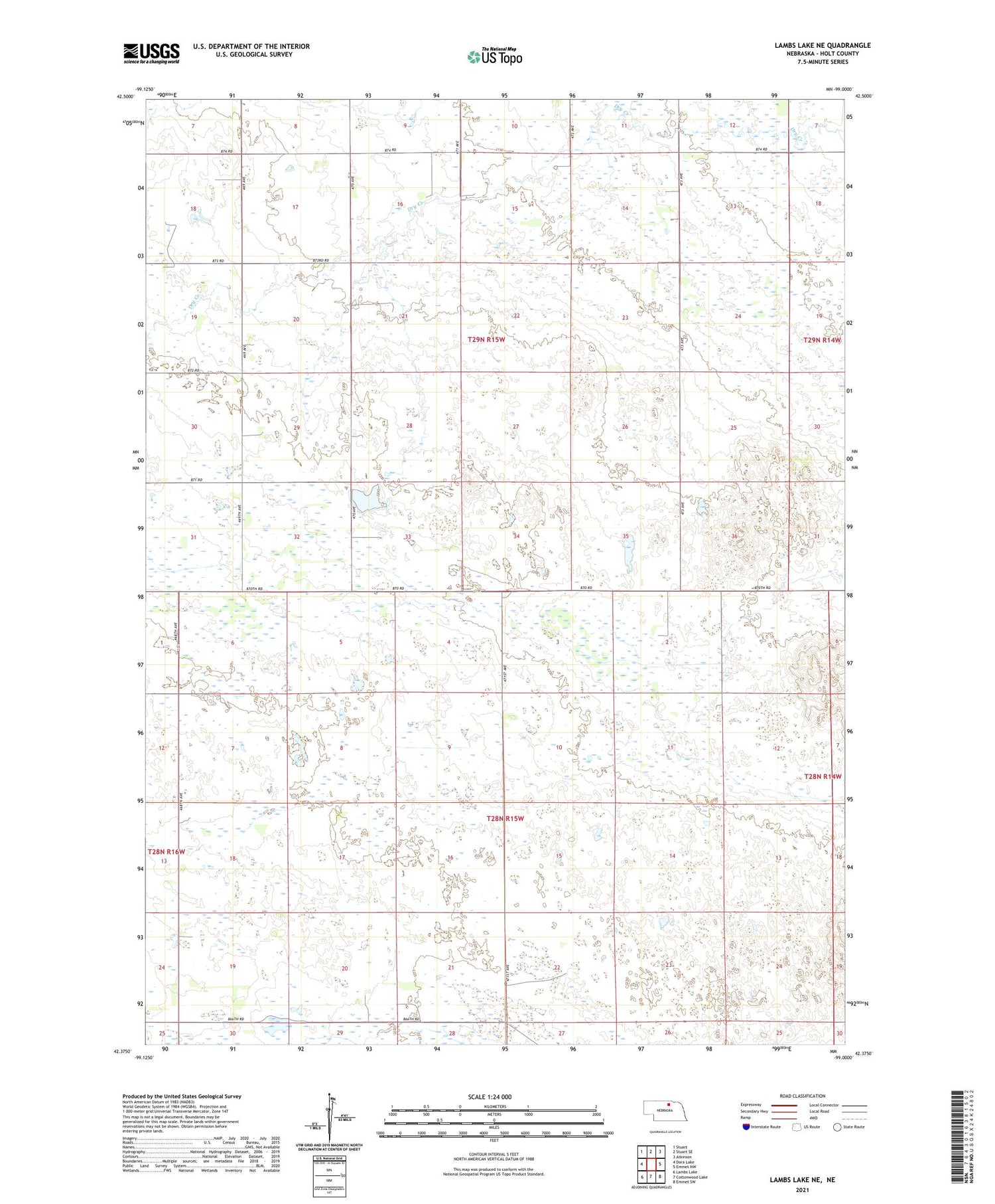 Lambs Lake NE Nebraska US Topo Map Image