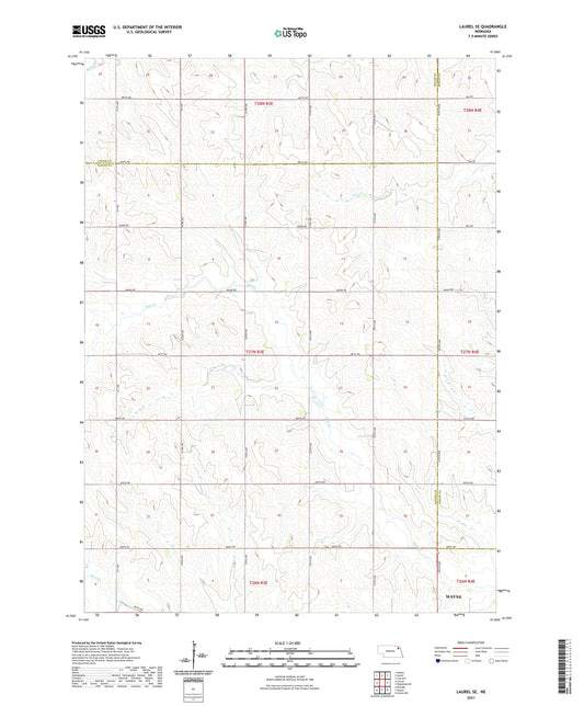 Laurel SE Nebraska US Topo Map Image