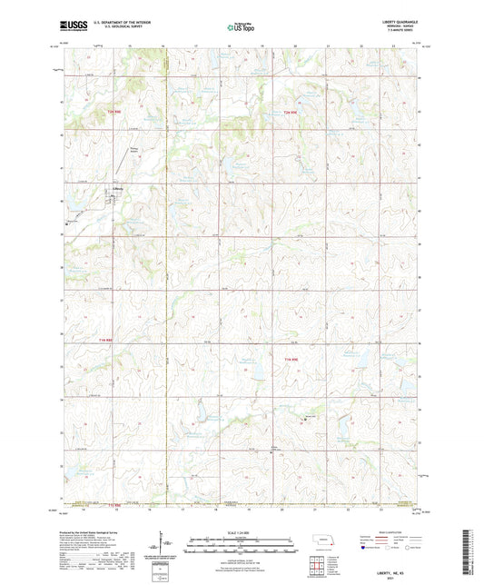 Liberty Nebraska US Topo Map Image