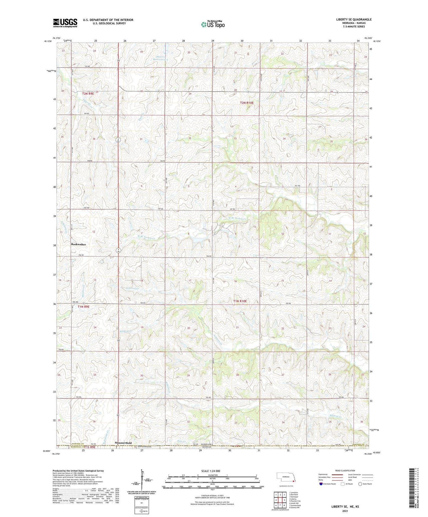 Liberty SE Nebraska US Topo Map Image