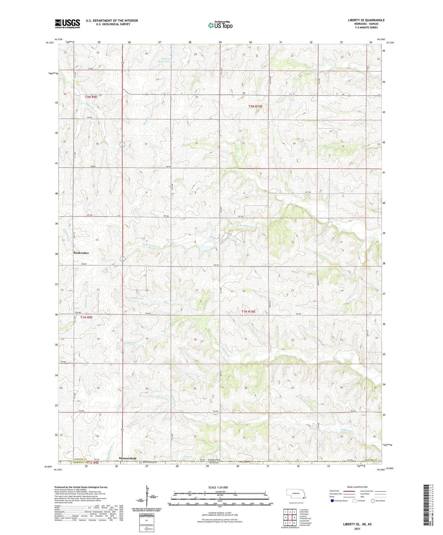 Liberty SE Nebraska US Topo Map Image