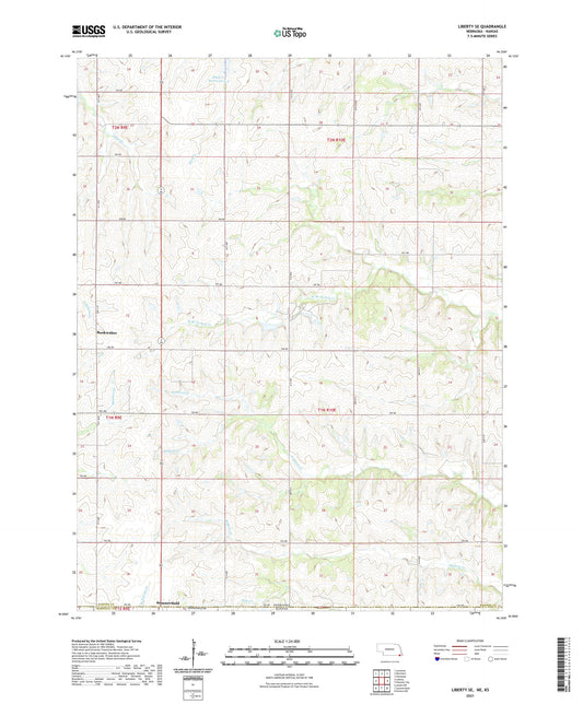 Liberty SE Nebraska US Topo Map Image