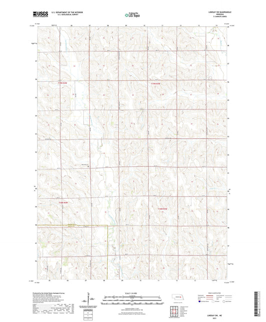 Lindsay SW Nebraska US Topo Map Image