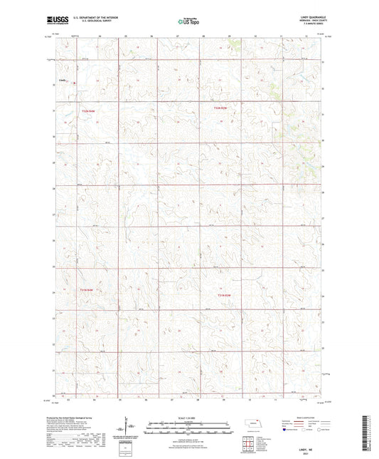 Lindy Nebraska US Topo Map Image