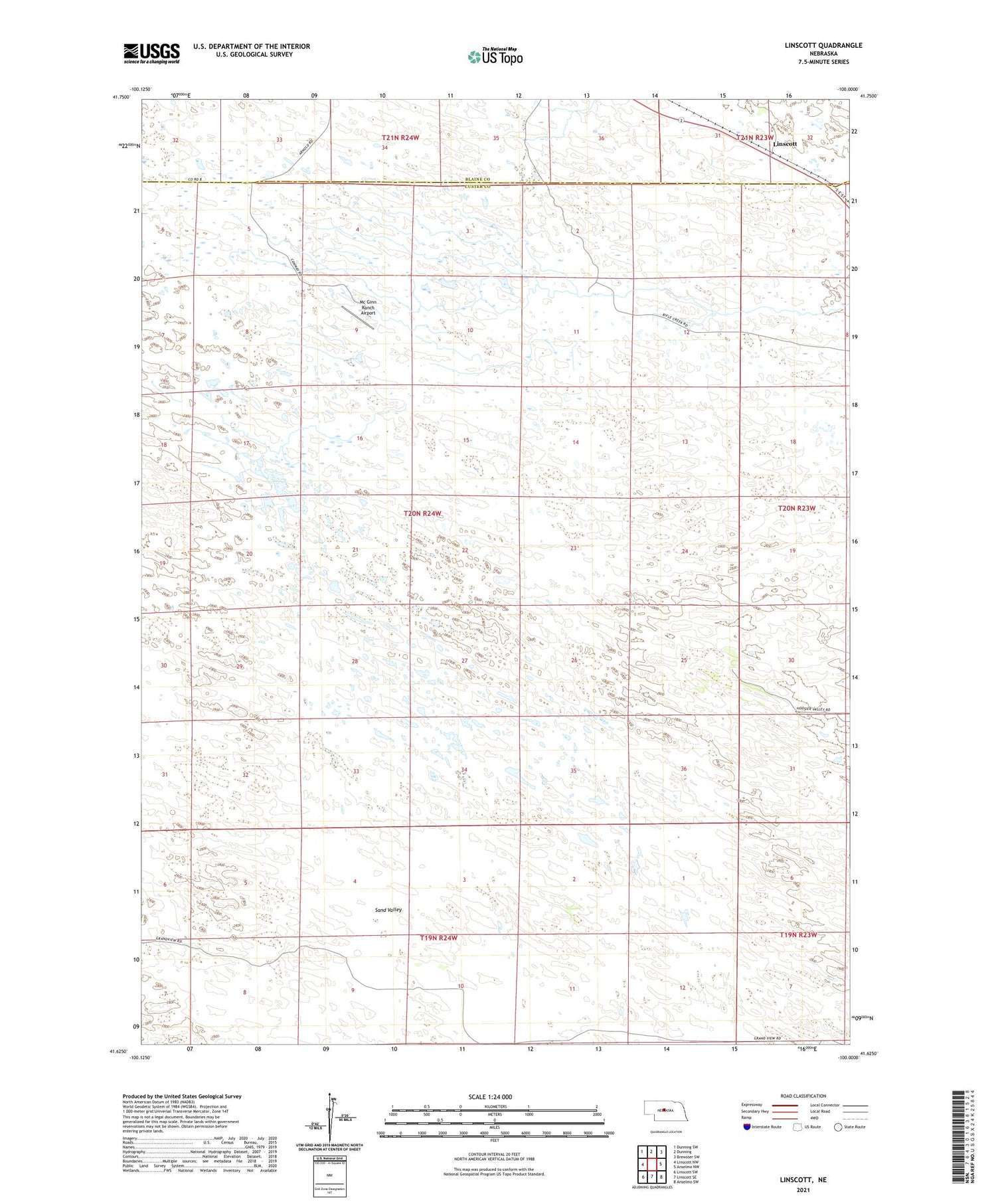 Linscott Nebraska US Topo Map Image