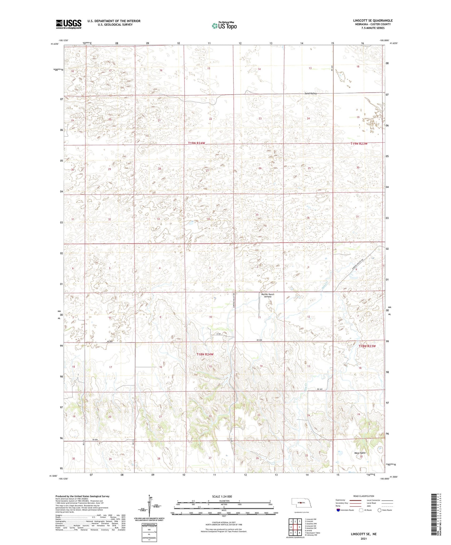 Linscott SE Nebraska US Topo Map Image