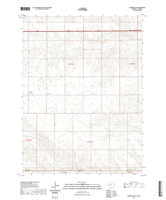 Lodgepole SW Nebraska US Topo Map Image
