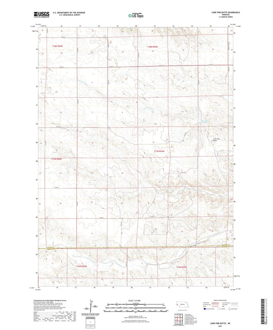 Lone Pine Butte Nebraska US Topo Map Image