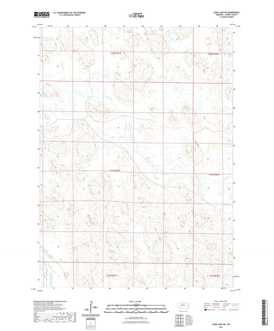Long Lake SW Nebraska US Topo Map Image