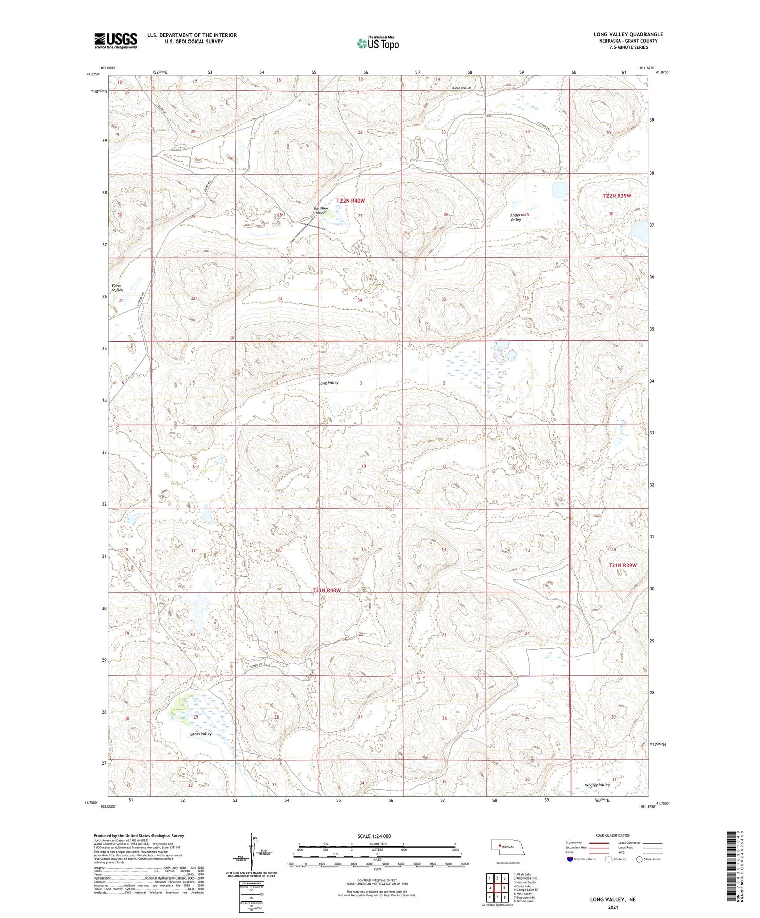 Long Valley Nebraska US Topo Map Image