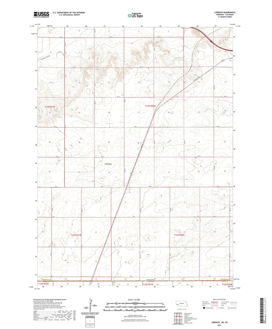 Lorenzo Nebraska US Topo Map Image