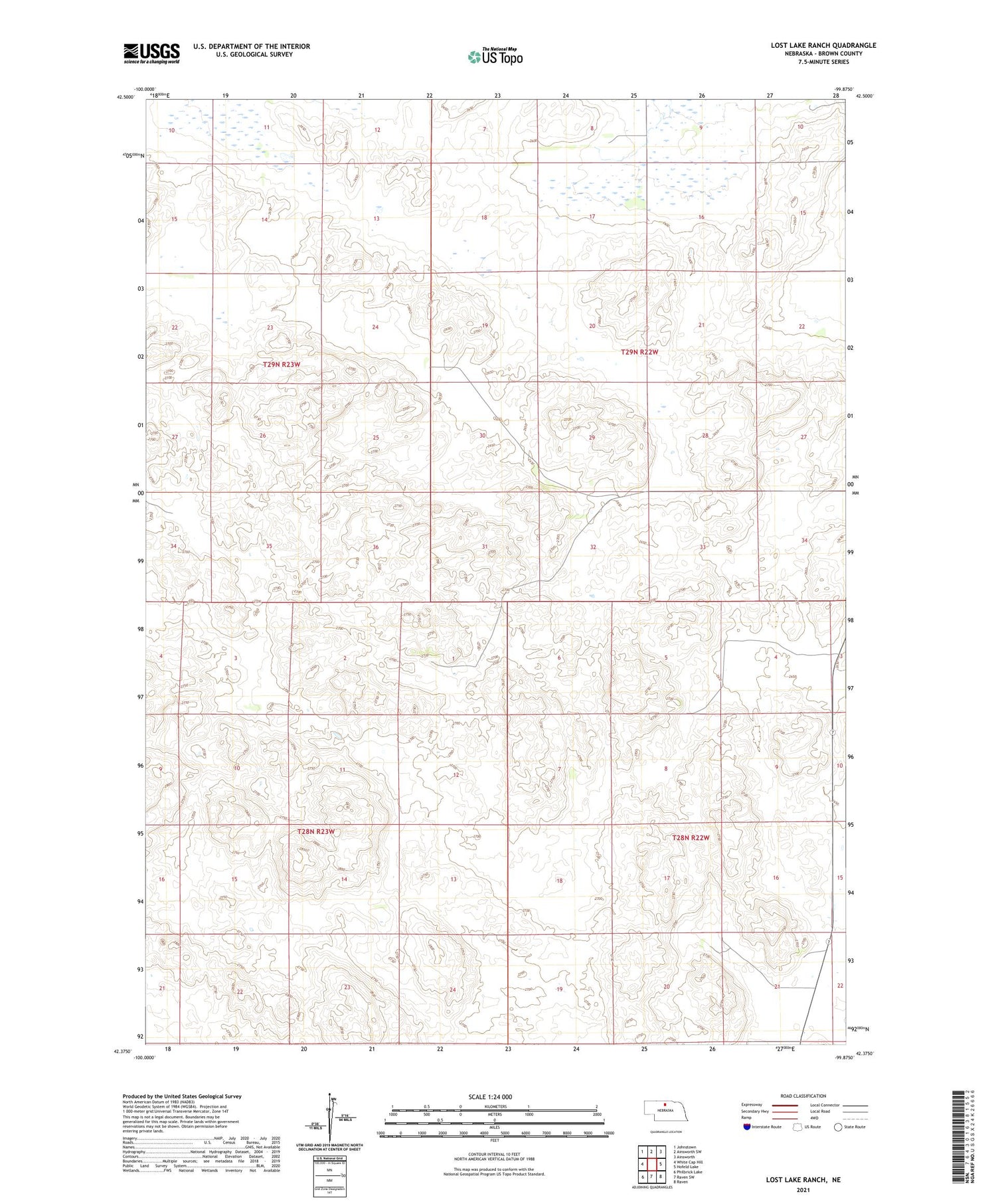 Lost Lake Ranch Nebraska US Topo Map Image