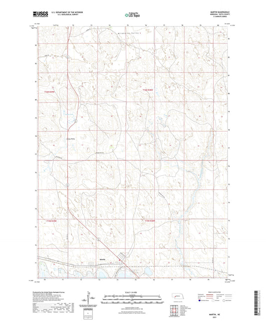 Martin Nebraska US Topo Map Image