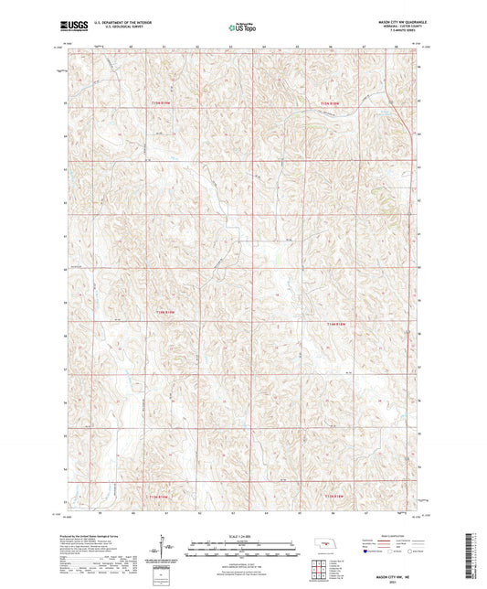 Mason City NW Nebraska US Topo Map Image