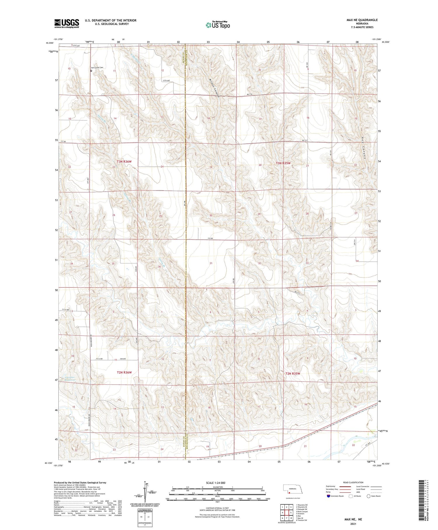 Max NE Nebraska US Topo Map Image