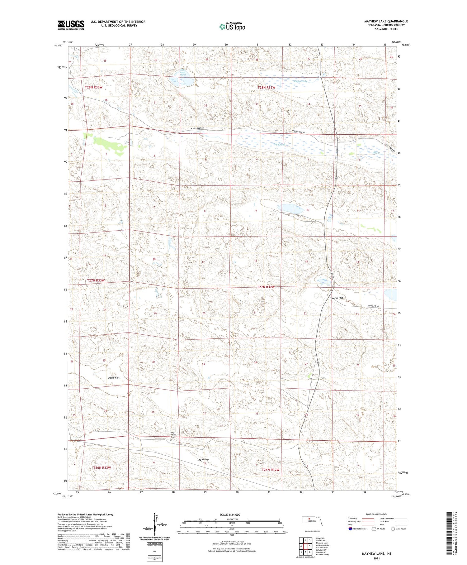 Mayhew Lake Nebraska US Topo Map Image