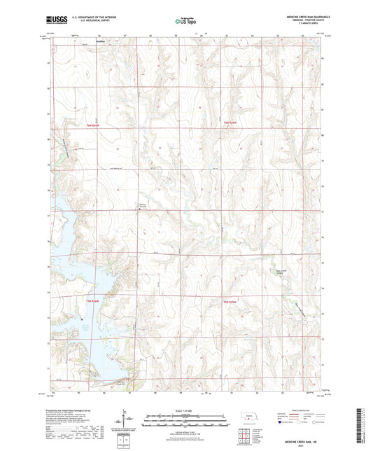 Medicine Creek Dam Nebraska US Topo Map Image