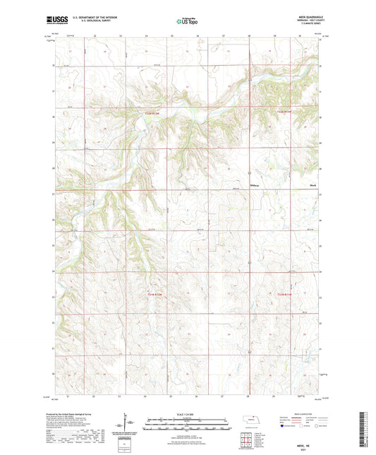 Meek Nebraska US Topo Map Image