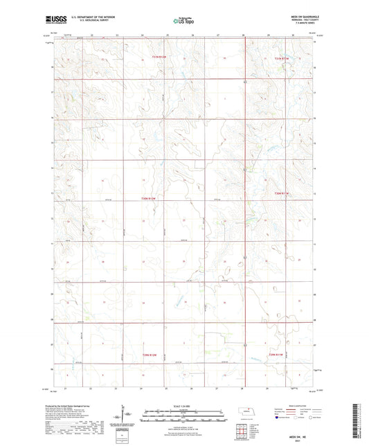 Meek SW Nebraska US Topo Map Image