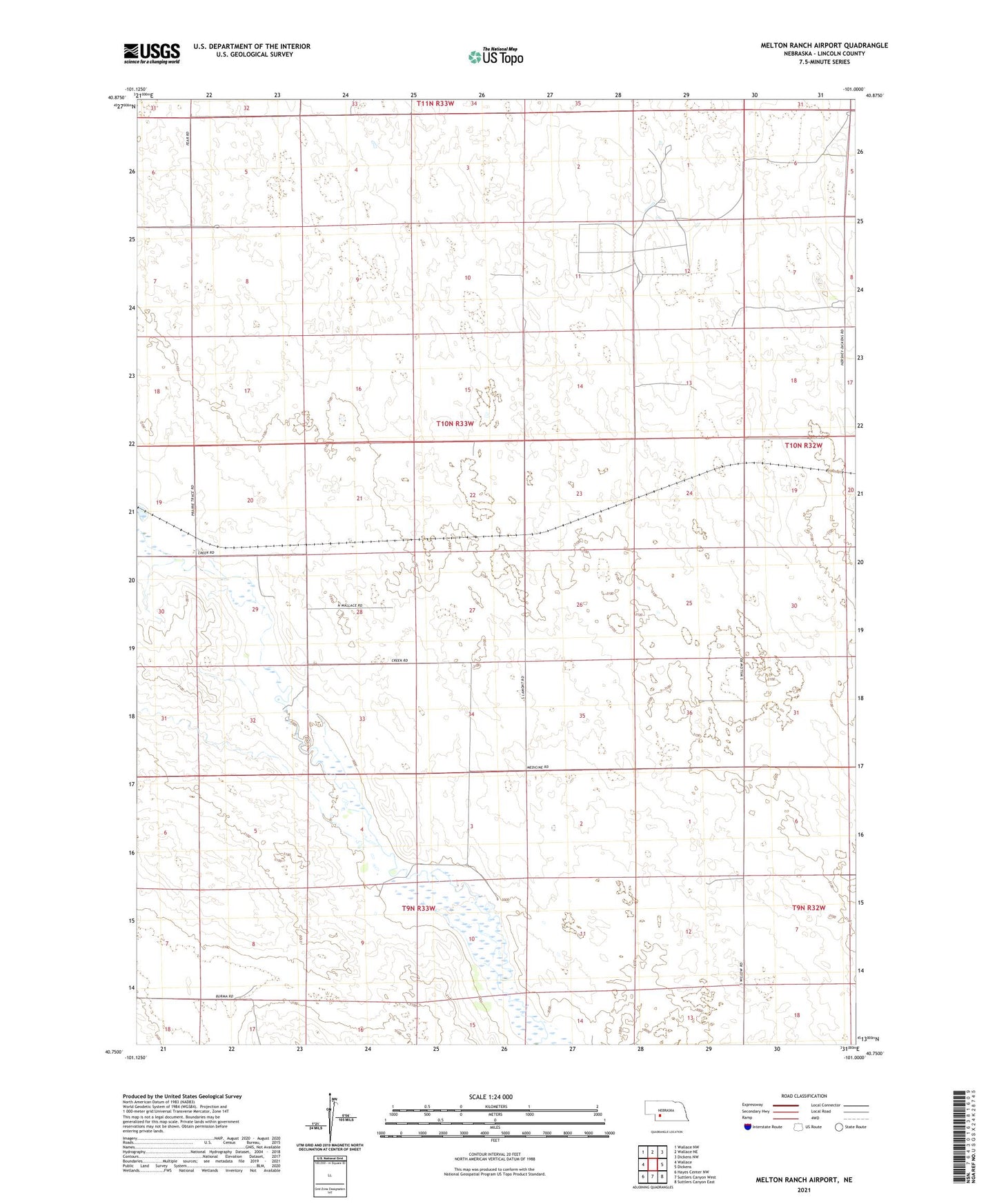 Melton Ranch Airport Nebraska US Topo Map Image