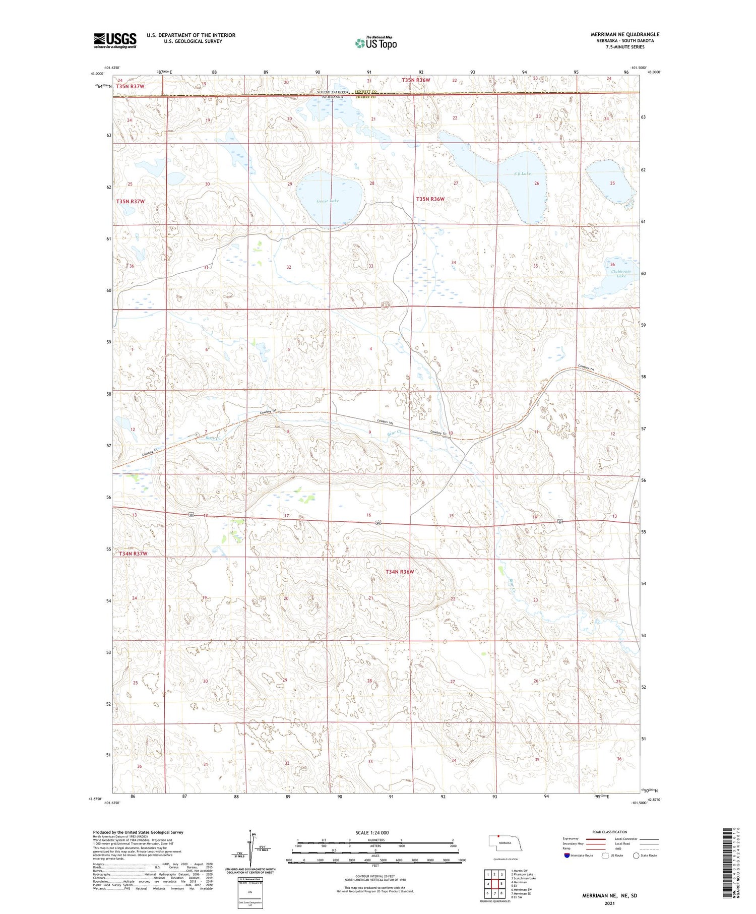 Merriman NE Nebraska US Topo Map Image