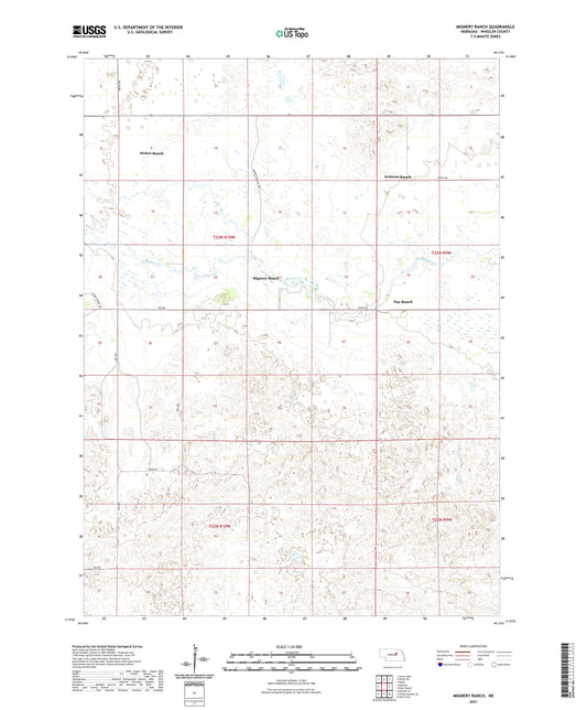 Mignery Ranch Nebraska US Topo Map Image