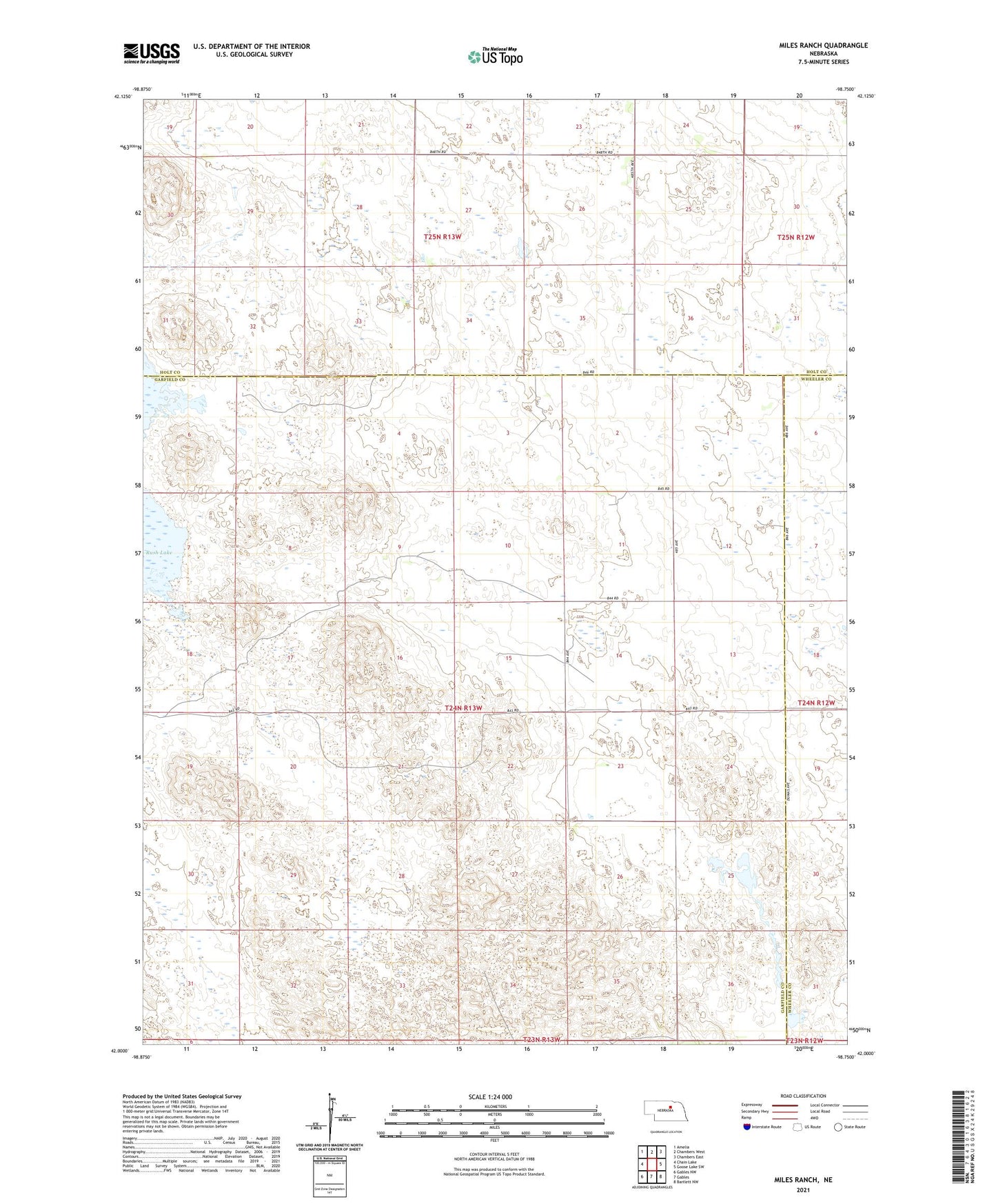 Miles Ranch Nebraska US Topo Map Image